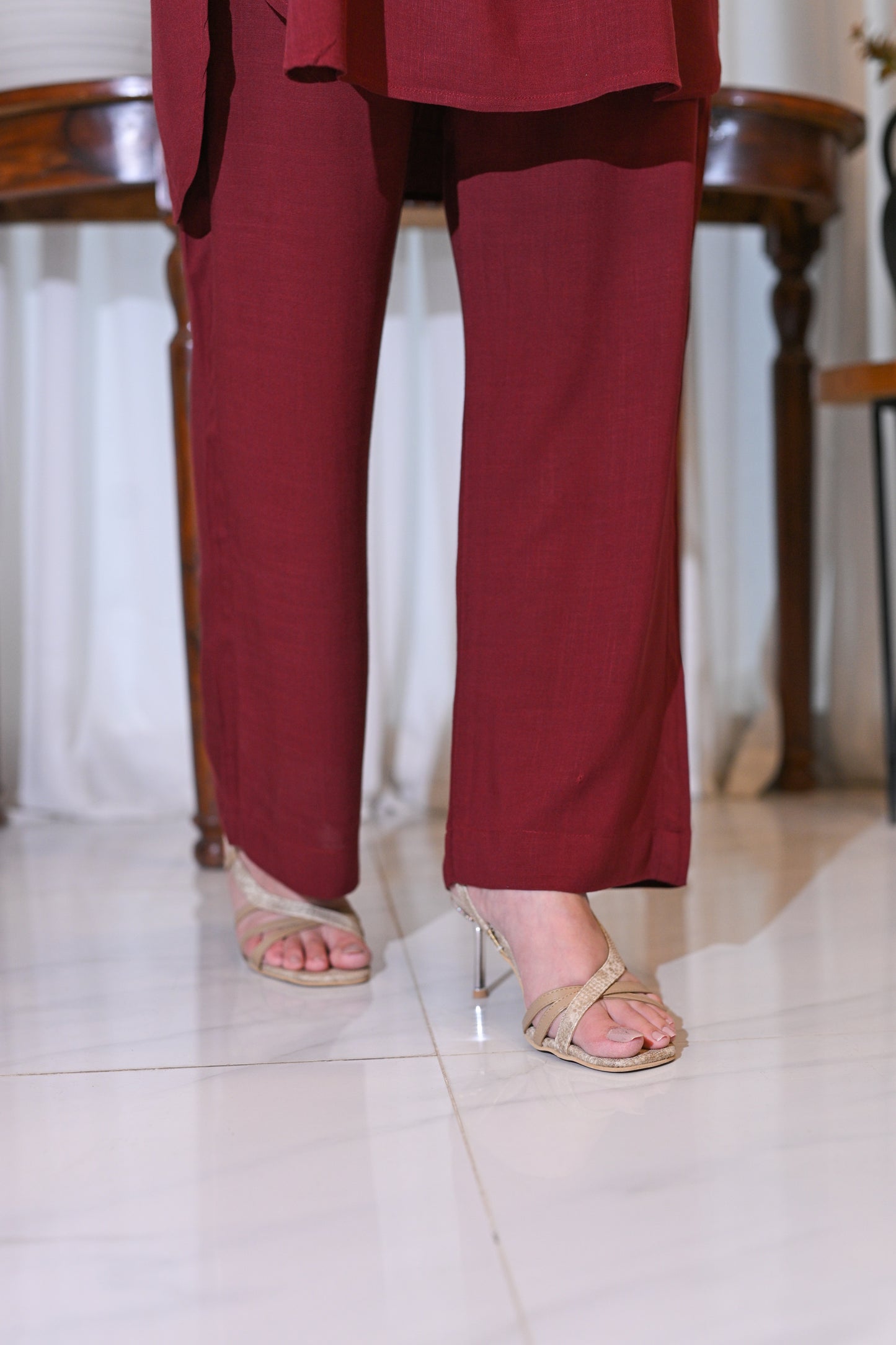 Burgundy Grace – Minimalist Co-Ord Set