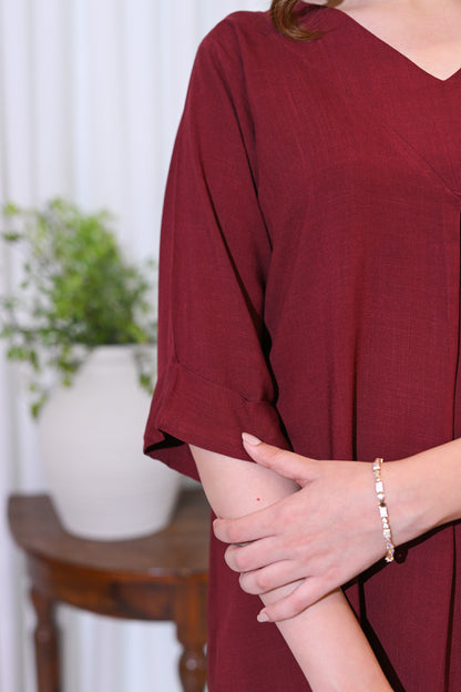 Burgundy Grace – Minimalist Co-Ord Set